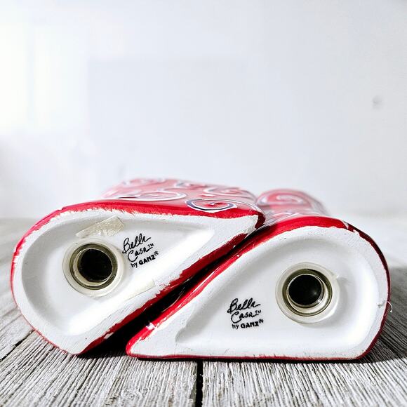 2-Piece Red Heart Shaped Salt and Pepper Shaker Set by Bella Casa by Ganz with - Picture 6 of 16